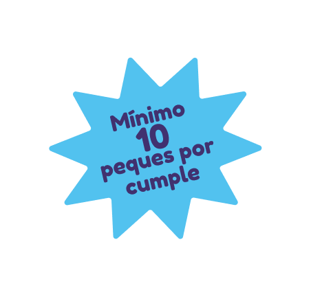 Mínimo 10 peques por cumple